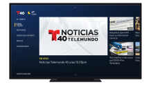 Monitor de televisor con logo de Noticias Telemundo 40
