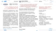 Carta enviada por correo electronico de Ricardo Medina