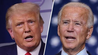 Former President Donald Trump (left) and PresidentJoe Biden (right).