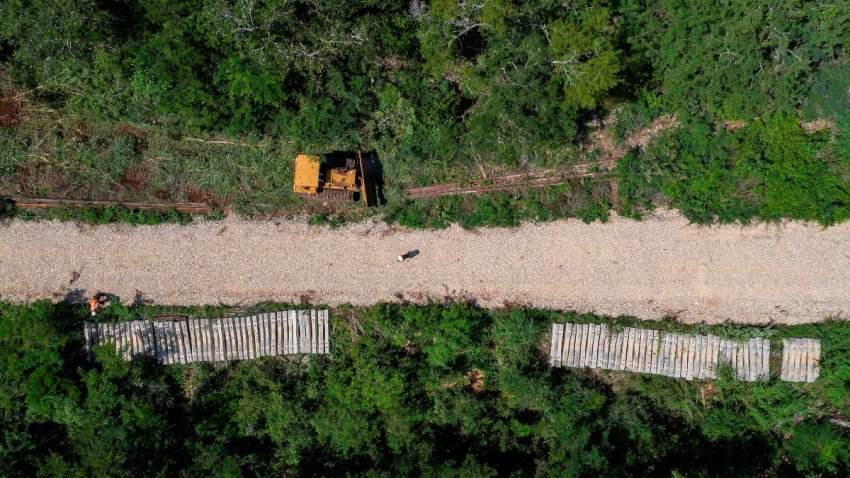 Construcción del Tren Maya en Yucatán