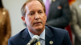 Texas Attorney General Ken Paxton speaks at the Austin Police Association on Thursday Sept. 10, 2020(Jay Janner/Austin American-Statesman via AP)