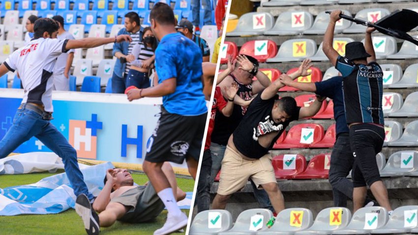 A patadas y puñetazos: así fue la sangrienta pelea entre barras mexicanas en un partido de fútbol
