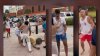 Captan en video brutal golpiza a hombre que hacía fila para entrar a un baño público