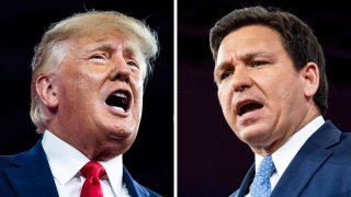 El expresidente Donald Trump y el gobernador de Florida, Ron DeSantis.