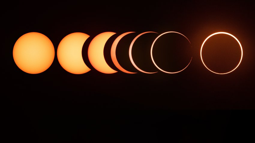 The entire sequence of the 2019 annular solar eclipse from start to finish. This sequence shows the beginning of the eclipse and continues all the way until the ring of fire is formed.