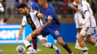 Un momento del partido que jugaron EEUU y Alemania este sábado en Connecticut.