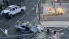 Dramático video: conductor de auto robado choca contra una gasolinera en California