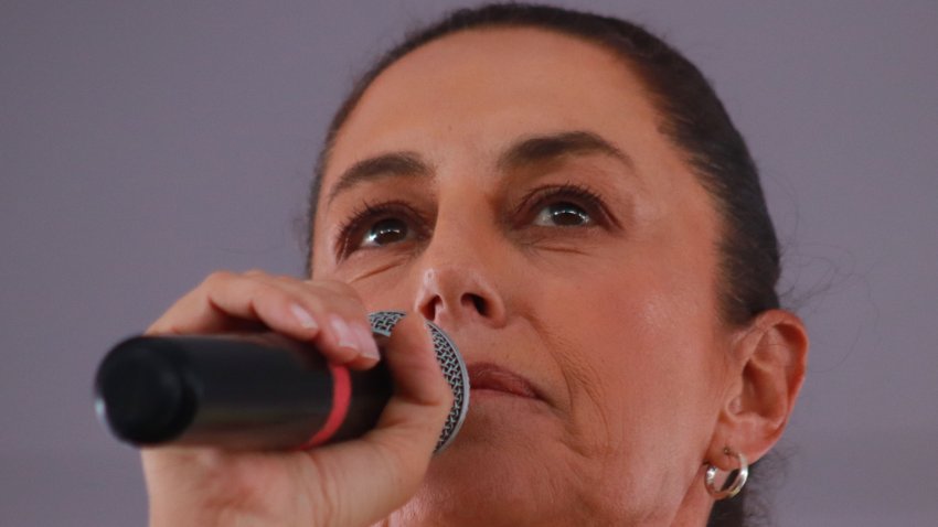 August 11, 2023 in Ciudad Mendoza, Veracruz, Mexico:  The candidate for the coordination of defense of the transformation, Claudia Sheinbaum Pardo, attends a rally of the definition process, in the labor effort field of Ciudad Mendoza. (Photo by Carlos Santiago/ Eyepix Group) (Photo credit should read Carlos Santiago / Eyepix Group/Future Publishing via Getty Images)