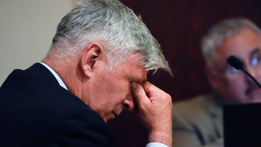 SANTA FE, NEW MEXICO – JULY 8: Alec Baldwin listens to testimony during a pretrial hearing at the First Judicial District Courthouse on July 8, 2024 in Santa Fe, New Mexico. Baldwin is facing a single charge of involuntary manslaughter in the death of cinematographer Halyna Hutchins on the set of the film “Rust”. (Photo by Ross D. Franklin – Pool/Getty Images)