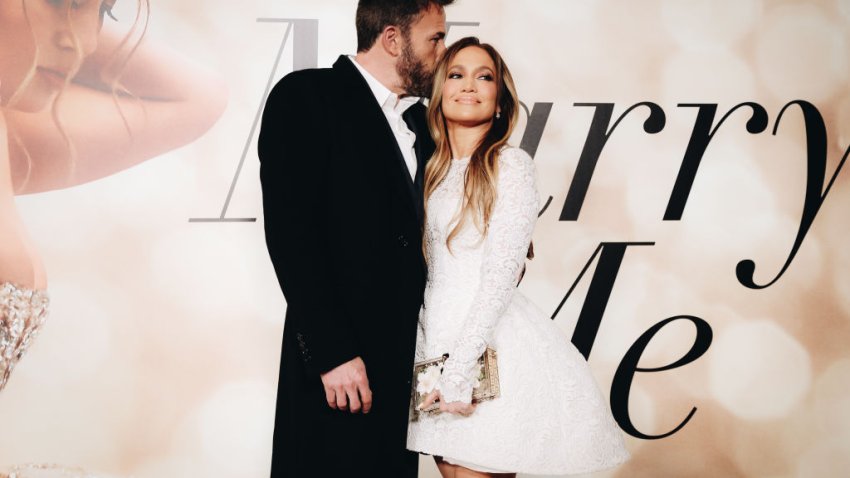 LOS ANGELES, CALIFORNIA – FEBRUARY 08: Ben Affleck and Jennifer Lopez attend the Los Angeles special screening of “Marry Me” on February 08, 2022 in Los Angeles, California. (Photo by Rich Fury/WireImage)