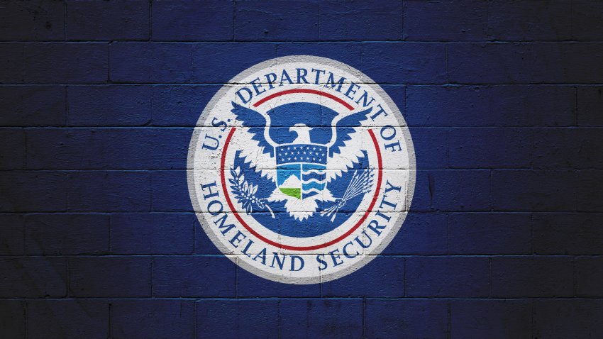 DHS Flag painted on a wall