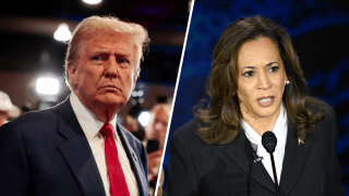 Former President Donald Trump (left) and Vice President Kamala Harris (right).