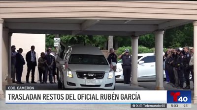 Trasladan restos del oficial Rubén García en Brownsville