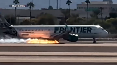 Avión se incendia durante aterrizaje en Las Vegas