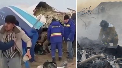 En video: el momento en que sobrevivientes escapan de avión en ruinas