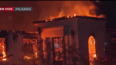 Creciente y sin contener: aún luchan por apagar el incendio en Palisades