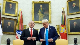 El presidente Donald Trump recibió este martes al primer ministro de Israel, Benjamin Netanyahu, en la Casa Blanca.