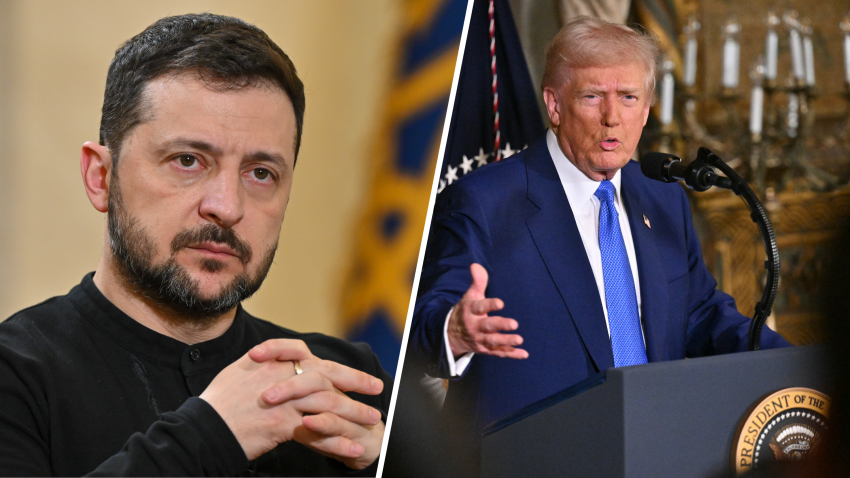 Foto del presidente ucraniano, Volodymyr Zelenskyy, y el presidente de Estados Unidos, Donald Trump.