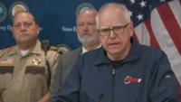 Tim Walz at podium presser