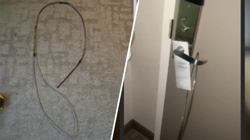 Teen athletes staying at a Garden Grove hotel for a water polo tournament awoke to a looped wire sliding under their hotel room door.