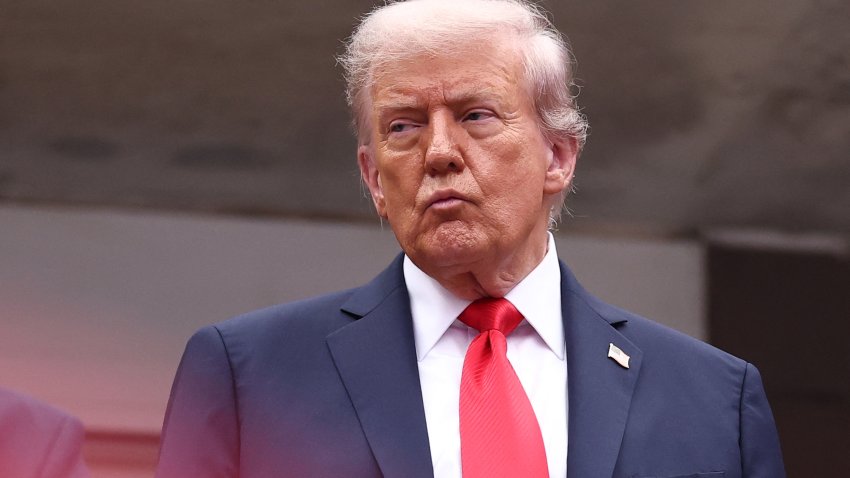 US President Donald Trump attends the men’s singles final tennis match between Spain’s Carlos Alcaraz and Italy’s Jannik Sinner on the last day of the US Open tennis tournament at the USTA Billie Jean King National Tennis Center in New York City, on September 7, 2025. (Photo by CHARLY TRIBALLEAU / AFP) (Photo by CHARLY TRIBALLEAU/AFP via Getty Images)