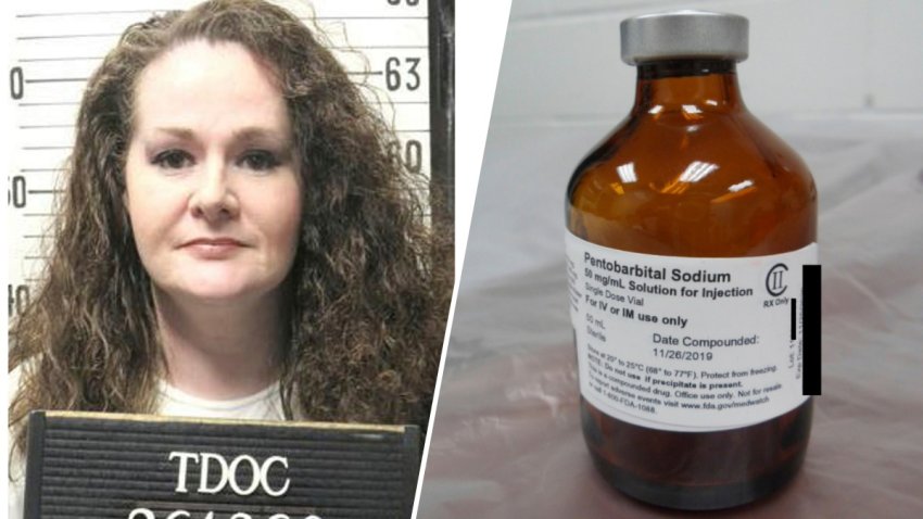Christa Pike; A vial of pentobarbital used in the executions of two inmates in July 2020.